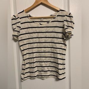 Forever 21 Black and White Striped Tee - Size S